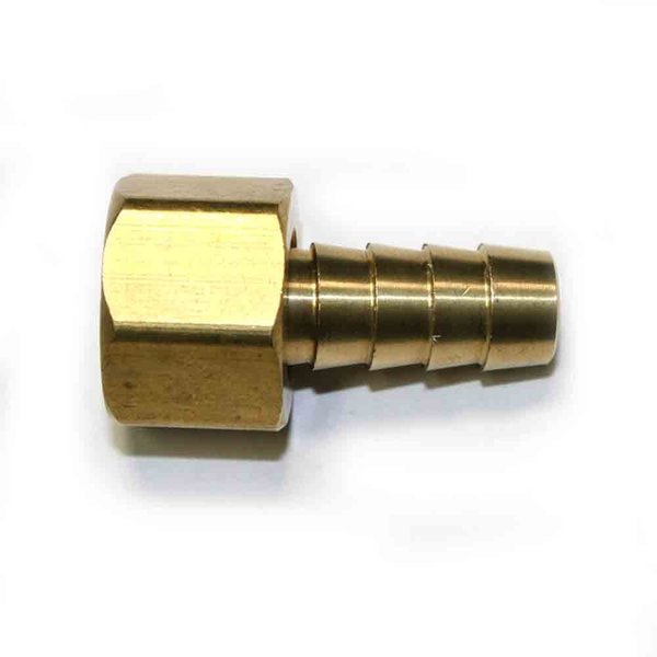 Interstate Pneumatics Brass Hose Fitting, Connector, 3/8 Inch Swivel Barb x 3/8 Inch Female NPT End FFS166